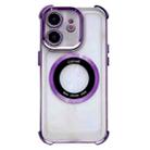 For iPhone 11 6D Electroplating Armor Magsafe Phone Case(Purple) - 1