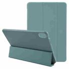 For Huawei MatePad 11 2023 GEBEI 3-folding Holder Shockproof Flip Leather Tablet Case(Dark Green) - 1