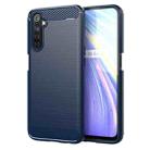 For Realme Narzo Brushed Texture Carbon Fiber TPU Phone Case(Blue) - 1