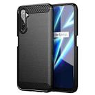 For Realme 6 Pro Brushed Texture Carbon Fiber TPU Phone Case(Black) - 1