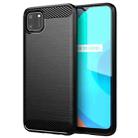 For Realme C11 Brushed Texture Carbon Fiber TPU Phone Case(Black) - 1