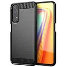 For Realme 7 Brushed Texture Carbon Fiber TPU Phone Case(Black) - 1