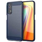 For Realme 7 Brushed Texture Carbon Fiber TPU Phone Case(Blue) - 1