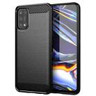 For Realme 7 Pro Brushed Texture Carbon Fiber TPU Phone Case(Black) - 1