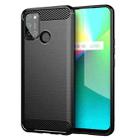 For Realme 7i Brushed Texture Carbon Fiber TPU Phone Case(Black) - 1