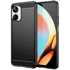 For Realme 10 Pro Brushed Texture Carbon Fiber TPU Phone Case(Black) - 1