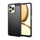 For Realme C53 Brushed Texture Carbon Fiber TPU Phone Case(Black) - 1