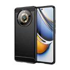 For Realme 11 Pro Brushed Texture Carbon Fiber TPU Phone Case(Black) - 1