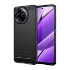 For Realme V50s Brushed Texture Carbon Fiber TPU Phone Case(Black) - 1