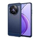 For Realme 12 5G Brushed Texture Carbon Fiber TPU Phone Case(Blue) - 1