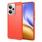 For Realme Neo7x 5G Brushed Texture Carbon Fiber TPU Phone Case(Red) - 1