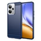 For Realme P3 5G Brushed Texture Carbon Fiber TPU Phone Case(Blue) - 1