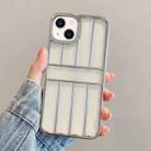 For iPhone 14 Plus Electroplating Door Frame Transparent TPU Phone Case(Silver) - 1