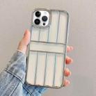 For iPhone 14 Pro Electroplating Door Frame Transparent TPU Phone Case(Silver) - 1