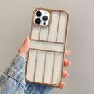 For iPhone 14 Pro Max Electroplating Door Frame Transparent TPU Phone Case(Gold) - 1