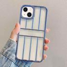 For iPhone 13 Electroplating Door Frame Transparent TPU Phone Case(Sierra Blue) - 1