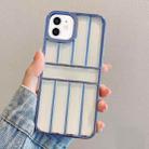 For iPhone 12 Electroplating Door Frame Transparent TPU Phone Case(Sierra Blue) - 1