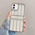 For iPhone 12 Electroplating Door Frame Transparent TPU Phone Case(Silver) - 1