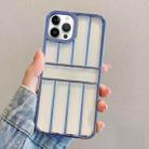 For iPhone 12 Pro Electroplating Door Frame Transparent TPU Phone Case(Sierra Blue) - 1