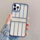 For iPhone 11 Pro Max Electroplating Door Frame Transparent TPU Phone Case(Sierra Blue) - 1