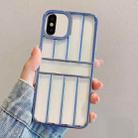 For iPhone X / XS Electroplating Door Frame Transparent TPU Phone Case(Sierra Blue) - 1
