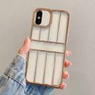 For iPhone X / XS Electroplating Door Frame Transparent TPU Phone Case(Gold) - 1