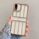 For iPhone XR Electroplating Door Frame Transparent TPU Phone Case(Gold) - 1