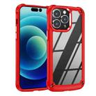 For iPhone 15 Pro TPU + PC Lens Protection Phone Case(Red) - 1