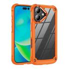 For iPhone 16 TPU + PC Lens Protection Phone Case(Orange) - 1