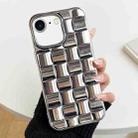 For iPhone SE 2022 / SE 2020 / 8 / 7 3D Cube Weave Texture Electroplating Phone Case(Silver) - 1