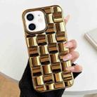 For iPhone 12 mini 3D Cube Weave Texture Electroplating Phone Case(Gold) - 1