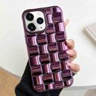 For iPhone 11 3D Cube Weave Texture Electroplating Phone Case(Purple) - 1