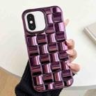 For iPhone XS / X 3D Cube Weave Texture Electroplating Phone Case(Purple) - 1