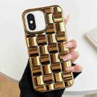 For iPhone XS / X 3D Cube Weave Texture Electroplating Phone Case(Gold) - 1