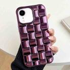 For iPhone XR 3D Cube Weave Texture Electroplating Phone Case(Purple) - 1
