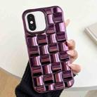 For iPhone XS Max 3D Cube Weave Texture Electroplating Phone Case(Purple) - 1