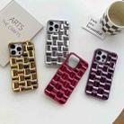 For iPhone 8 Plus / 7 Plus 3D Cube Weave Texture Electroplating Phone Case(Gold) - 2