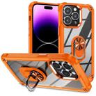 For iPhone 15 Pro TPU + PC Lens Protection Phone Case with Ring Holder(Orange) - 1