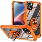 For iPhone 15 Plus TPU + PC Lens Protection Phone Case with Ring Holder(Orange) - 1