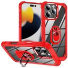 For iPhone 16 Pro Max TPU + PC Lens Protection Phone Case with Ring Holder(Red) - 1