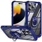 For iPhone 16 Pro Max TPU + PC Lens Protection Phone Case with Ring Holder(Blue) - 1