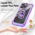 For iPhone 16 Pro Max TPU + PC Lens Protection Phone Case with Ring Holder(Purple) - 2