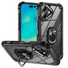 For iPhone 16 Plus TPU + PC Lens Protection Phone Case with Ring Holder(Black) - 1