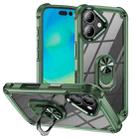 For iPhone 16 Plus TPU + PC Lens Protection Phone Case with Ring Holder(Green) - 1