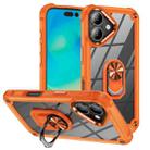 For iPhone 16 Plus TPU + PC Lens Protection Phone Case with Ring Holder(Orange) - 1