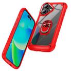 For iPhone 17 TPU + PC Lens Protection Phone Case with Ring Holder(Red) - 2