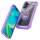 For iPhone 17 TPU + PC Lens Protection Phone Case with Ring Holder(Purple) - 2