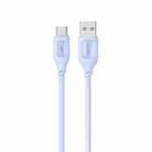 USAMS US-SJ619 3A USB to USB-C/Type-C Silicone Data Cable, Length: 1m(Blue) - 1