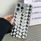 For iPhone 12 Pro Max Retro Weave Texture Electroplating Phone Case(Silver) - 1