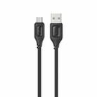 USAMS US-SJ620 2A USB to Micro USB Silicone Data Cable, Length: 1m(Black) - 1